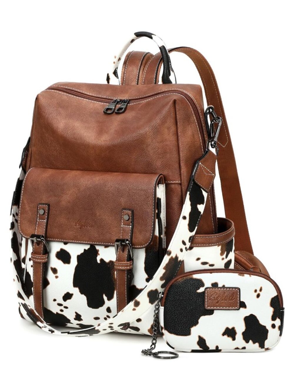 Faux Leather Backpack Purse Women Large Convertible Shoulder Bag